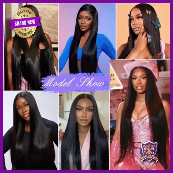 36 Inch Straight Human Hair Wig 13x6 Lace Front Glueless Natural main image 5